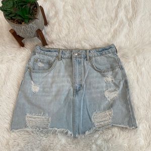 Ripped jean skirt